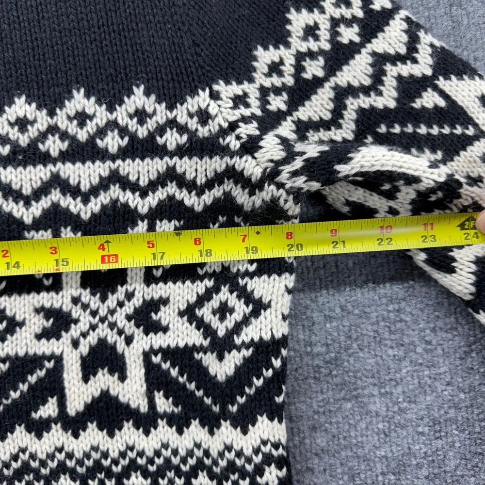 Polo Ralph‎ Lauren Mens Fair Isle Hoodie Black Cashmere Angora Sweater Small